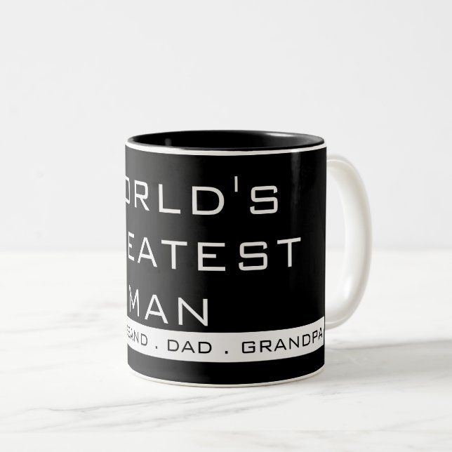 Einfache TextTypografie Zweifarbige Tasse (VorderseiteRechts)