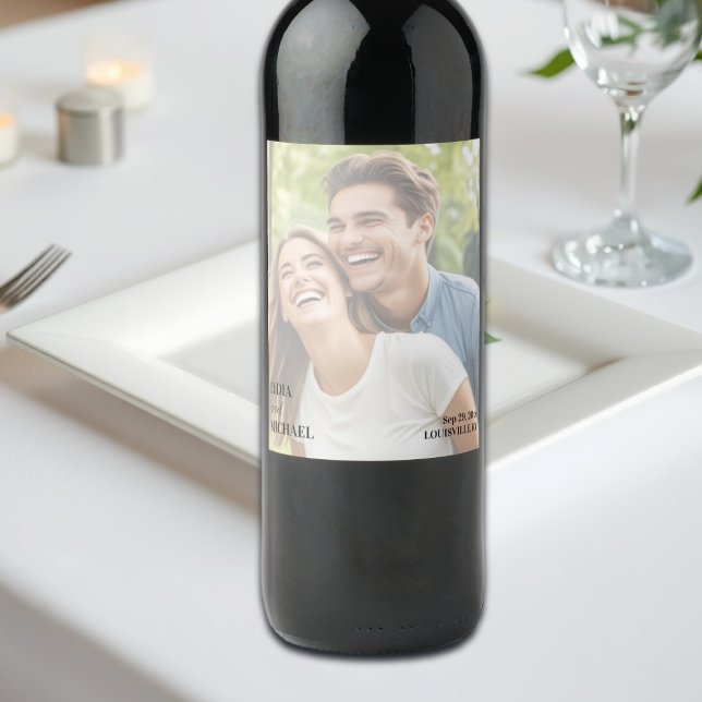 Einfache Textüberlagerung Foto-Hochzeit Weinetikett (Von Creator hochgeladen)