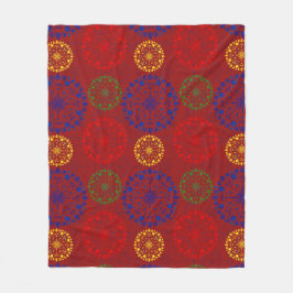 Einfache, texturierte Mandala Fleecedecke