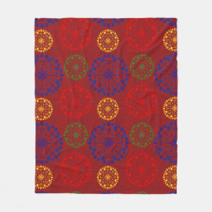 Einfache, texturierte Mandala Fleecedecke