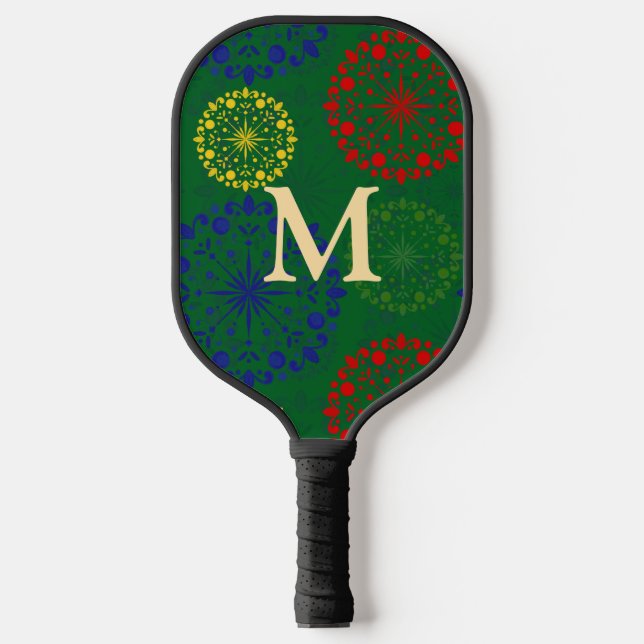 Einfache, texturierte Mandala Pickleball Schläger (Vorderseite)