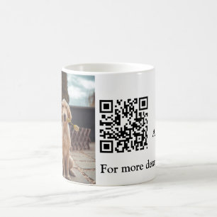 Einfache Tiernamendetails QR-Code Textfoto hinzufü Kaffeetasse