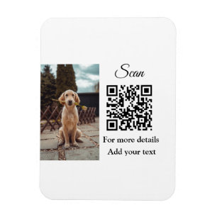 Einfache Tiernamendetails QR-Code Textfoto hinzufü Magnet