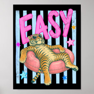 Einfache Tigerstreifen Preppy-Sommer-Pool-Urlaub Poster