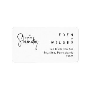 Einfache Tiny Human Shindig UAWG Rücksendeadresse Adressaufkleber