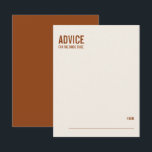 Einfache Tipps für Terracotta-Typografie Brautpart Hinweiskarte<br><div class="desc">Personalisieren Sie den benutzerdefinierten Text oben. Weitere Koordinationsgegenstände finden Sie in unserer Kollektion "Simple Terracotta Typografy Brautparty". ***BITTE BEACHTEN SIE: ALLE WORTE, TEXT UND HINTERGRUNDFARBE SIND ERFORDERLICH. Sie können alle Wörter ändern und auch die Textfarbe ändern. Bei Elementen mit farbigem Hintergrund können Sie auch die Farbe so ändern, dass sie...</div>