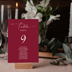 Einfache Tischnummer für einfache Hochzeitgäste