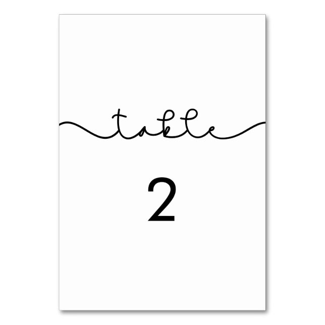 Einfache Tischnummer für Hochzeiten niedlicher Sch (Vorderseite)