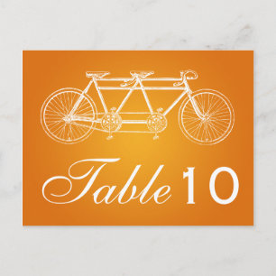 Einfache Tischnummer Tandem Bike Orange
