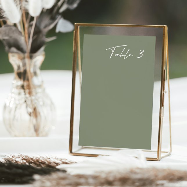 Einfache Tischnummer von Dusty Green Modern Weddin (Von Creator hochgeladen)