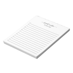 Einfache To-Do-Liste Modernes Schwarz-Weiß Elegant Notizblock
