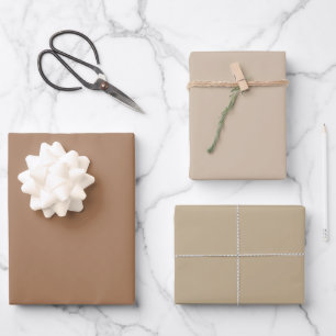 Einfache Toskana-Vanille-Khaki-Tan-Schattierungen Geschenkpapier Set