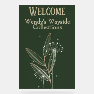Einfache Touch der Natur Willkommen Name Acrylschild