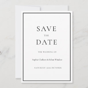 Einfache traditionelle digitale Save-the-Date-Hoch Einladung