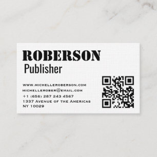 Einfache traditionelle weiße Karte mit qr Code