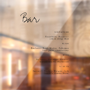 Einfache, transparente Minimalistische Hochzeitsst Fensteraufkleber