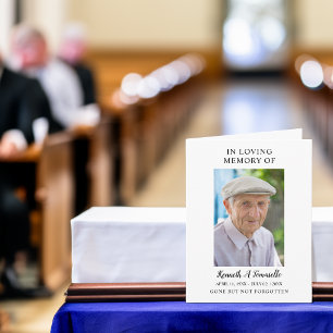 Einfache Trauer-Gedenkfoto gefaltete Gebetskarte Karte