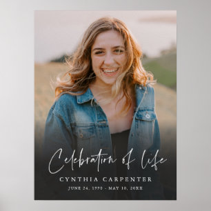 Einfache Trauerfeier Gedenkfoto Lebensfeier Poster