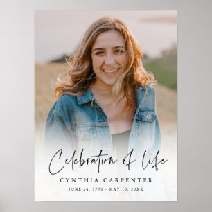 Einfache Trauerfeier Gedenkfoto Lebensfeier Poster