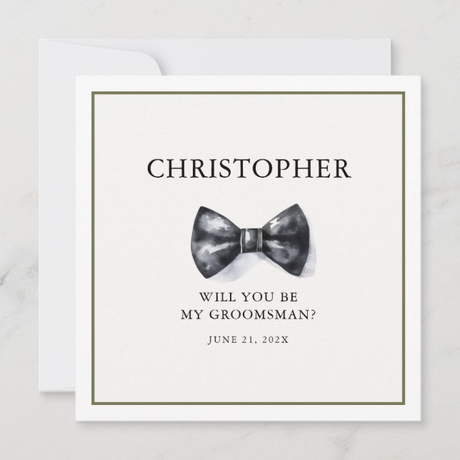 Einfache Trauzeuge-Karte Einladung (Vorderseite)