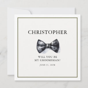 Einfache Trauzeuge-Karte Einladung