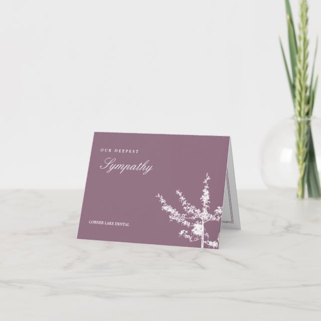 Einfache Tree Sympathy Cards Karte (Vorderseite)