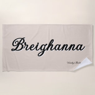 Einfache trendige Black + Beige Wedding Party Strandtuch