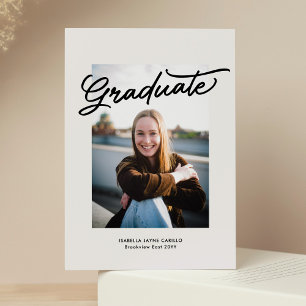 Einfache trendige lässige Abschlussfoto Abitur Einladung