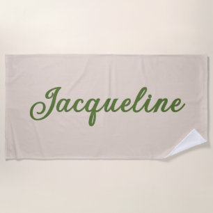 Einfache trendy Green + Beige Wedding Party Strandtuch
