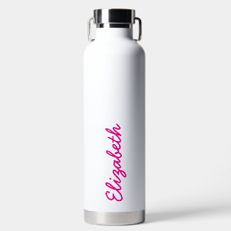 Einfache Trendy Pink Handgeschriebener Skriptname Trinkflasche