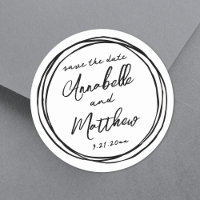 Einfache trendy Schwarz-weiße Namen Save the Date