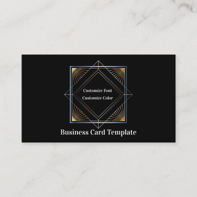 Einfache Triangle Sun Metallic Class Business Card Visitenkarte (Vorderseite)