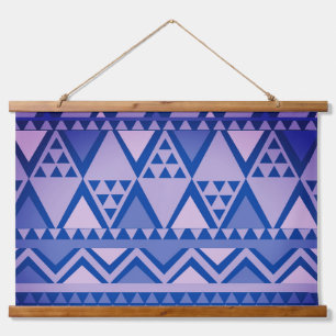 Einfache Tribal Art Muster Violet Wandteppich Mit Holzrahmen