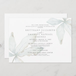 Einfache Tropenblattbräute Hochzeit Einladung