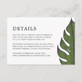 Einfache tropische Hochzeit Begleitkarte