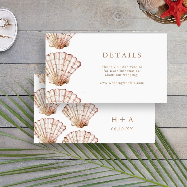 Einfache tropische Hochzeit Begleitkarte (Simple Modern Tropical Beach Wedding Enclosure Card by Painted Paperie
)