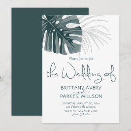 Einfache tropische Hochzeit Einladung