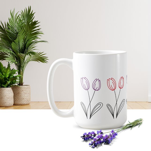 Einfache Tulip Blume Design Tasse (Von Creator hochgeladen)