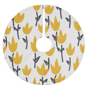 Einfache Tulip-Blume Polyester Weihnachtsbaumdecke