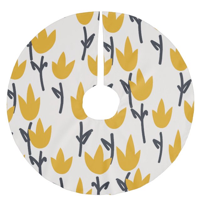 Einfache Tulip-Blume Polyester Weihnachtsbaumdecke (Vorderseite)