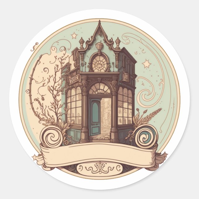 Einfache Türbeschriftung Runder Aufkleber (Vorderseite)