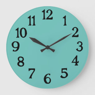 Einfache Türkis-Meerjungfrau-Normaluhr ohne Schnic Große Wanduhr