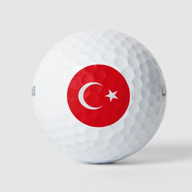 Einfache türkische Flagge Golfball (Vorderseite)