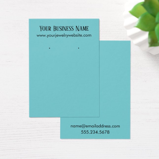 Einfache türkisfarbene Ohrring-Display-Karten (Schreibtisch)