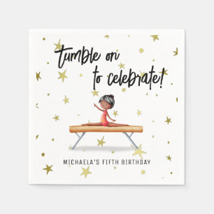 Einfache Turnen Schwebebalken Mädchen Geburtstag Serviette