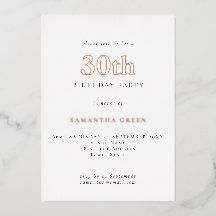 Einfache Typografie 30. Geburtstags-Rose Gold