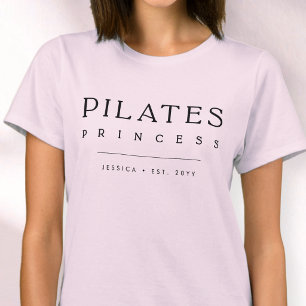 Einfache Typografie Benutzerdefiniertes Rosa Pilat T-Shirt
