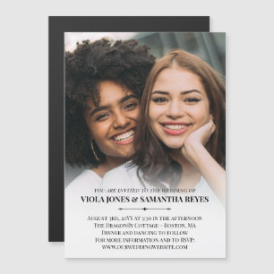 Einfache Typografie Big Foto Hochzeit Magneteinladung