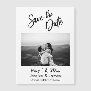 Einfache Typografie-Bild-Save-the-Date-Magnetkarte Magnetkarte