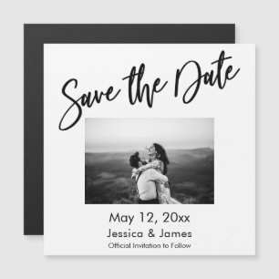 Einfache Typografie-Bild-Save-The-Date-Magnetkarte Magnetkarte